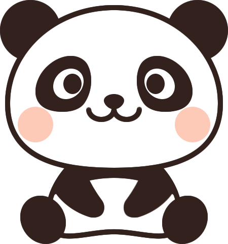 笑っているパンダのイラスト
